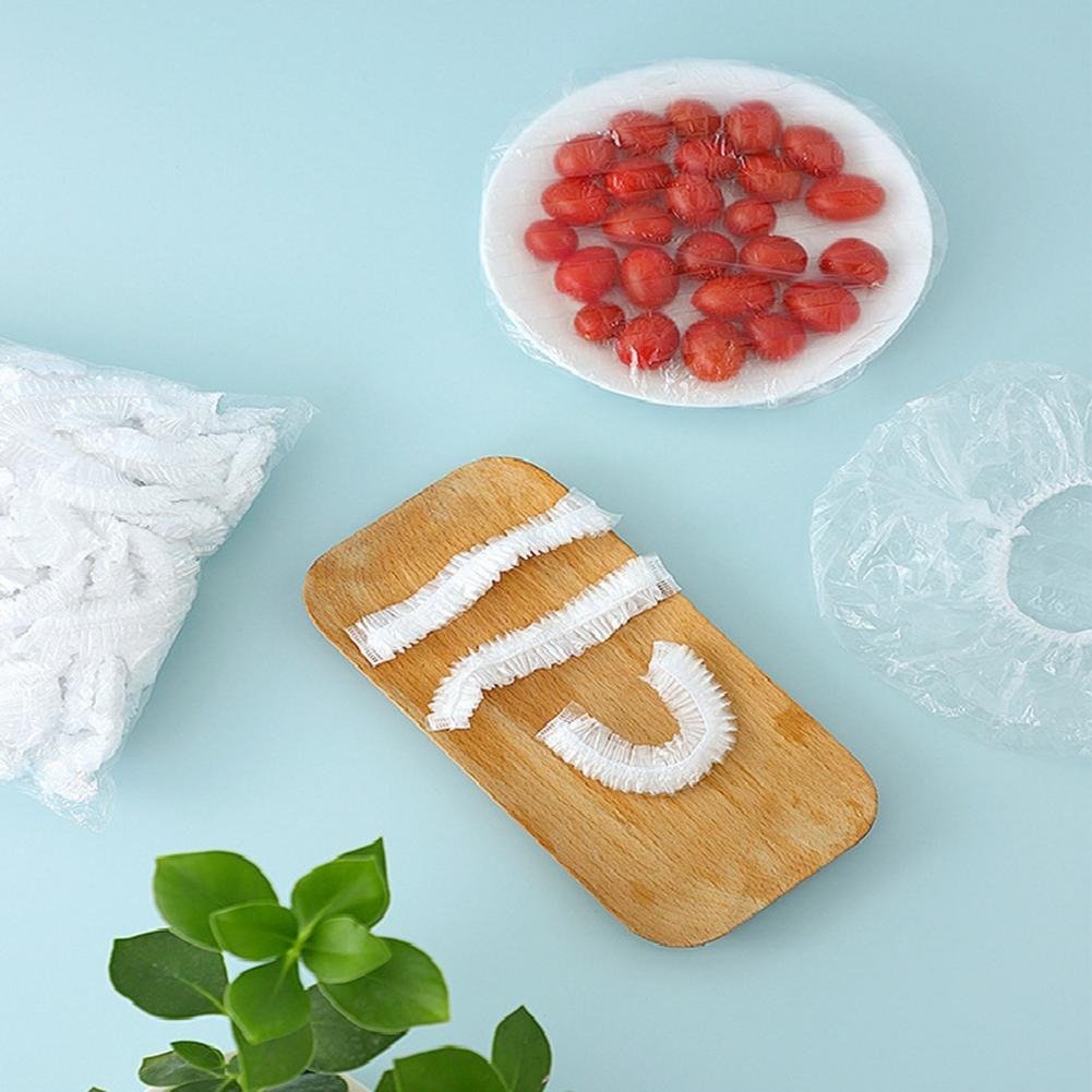 100pcs Disposable Plastic Wrap Covers, Elastic & Tight, Food - Grade Fresh - Keeping, Dust & Insect - Proof, Kitchen Accessories - Disposable Food Wrap - Rumaisas