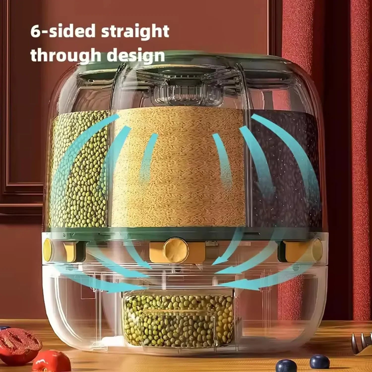360° Rotating Grain And Cereal Dispenser - 7L - Rumaisas