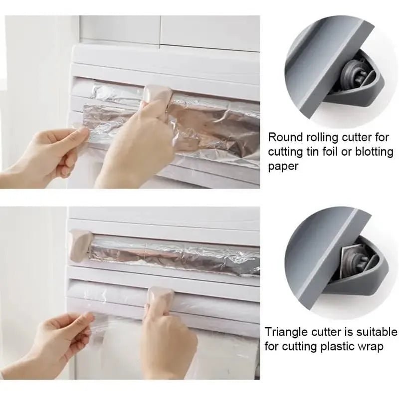 4 in 1 Wall - Mounted Foil, Cling Film & Paper Towel Holder - Rumaisas