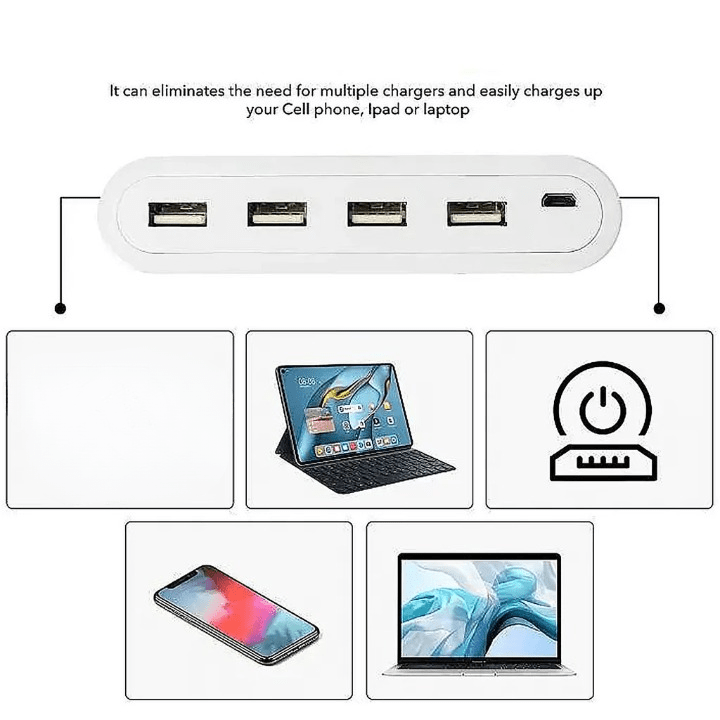 4in1 Hub Is Usb For Pen Drive, Mouse, Keyboards, Camera, Mobile, Tablet, Pc, Laptop, Tv, Study Table, Charging Extension Hub Portable - Rumaisas