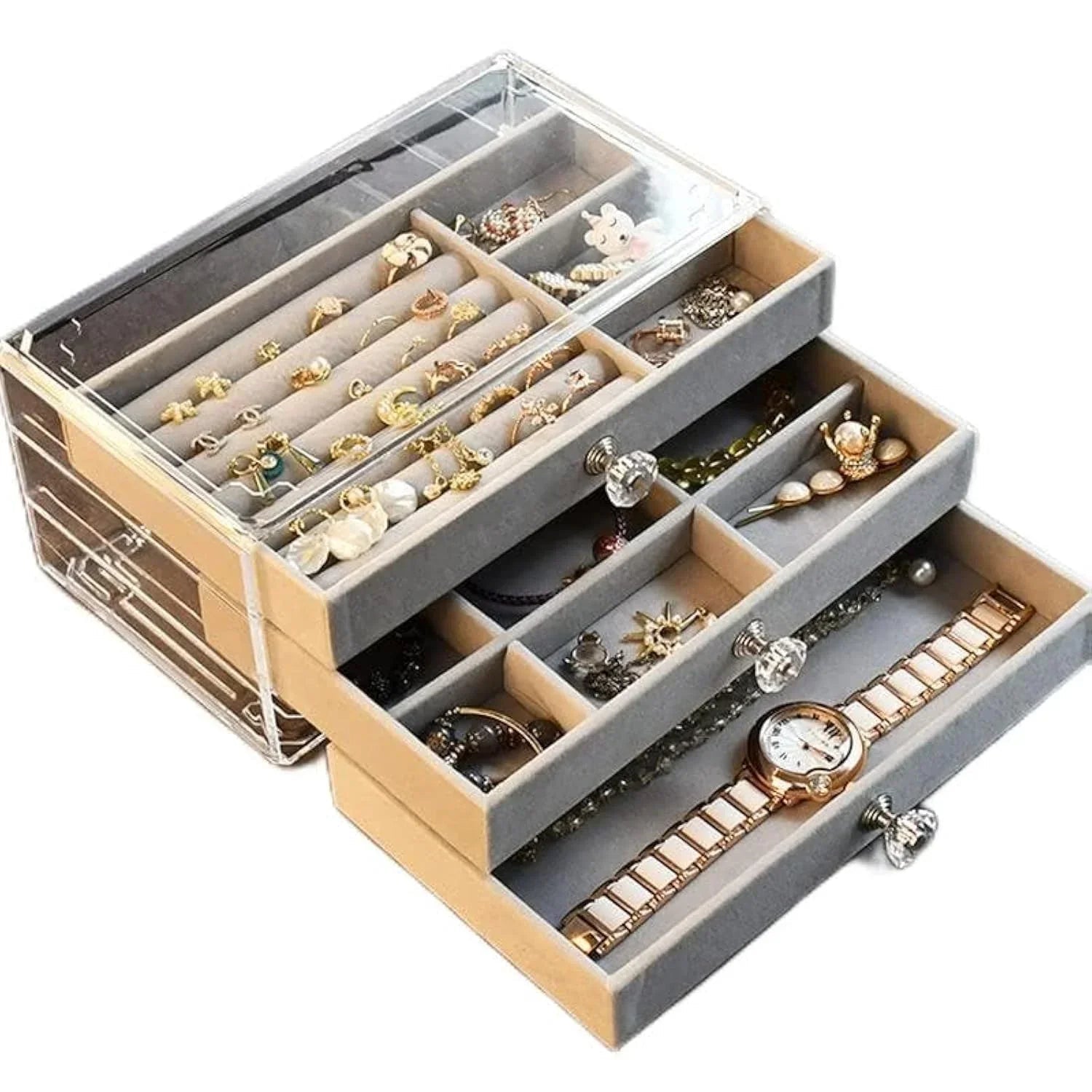 Acrylic Jewelry Organizer With 3 Drawers - Rumaisas