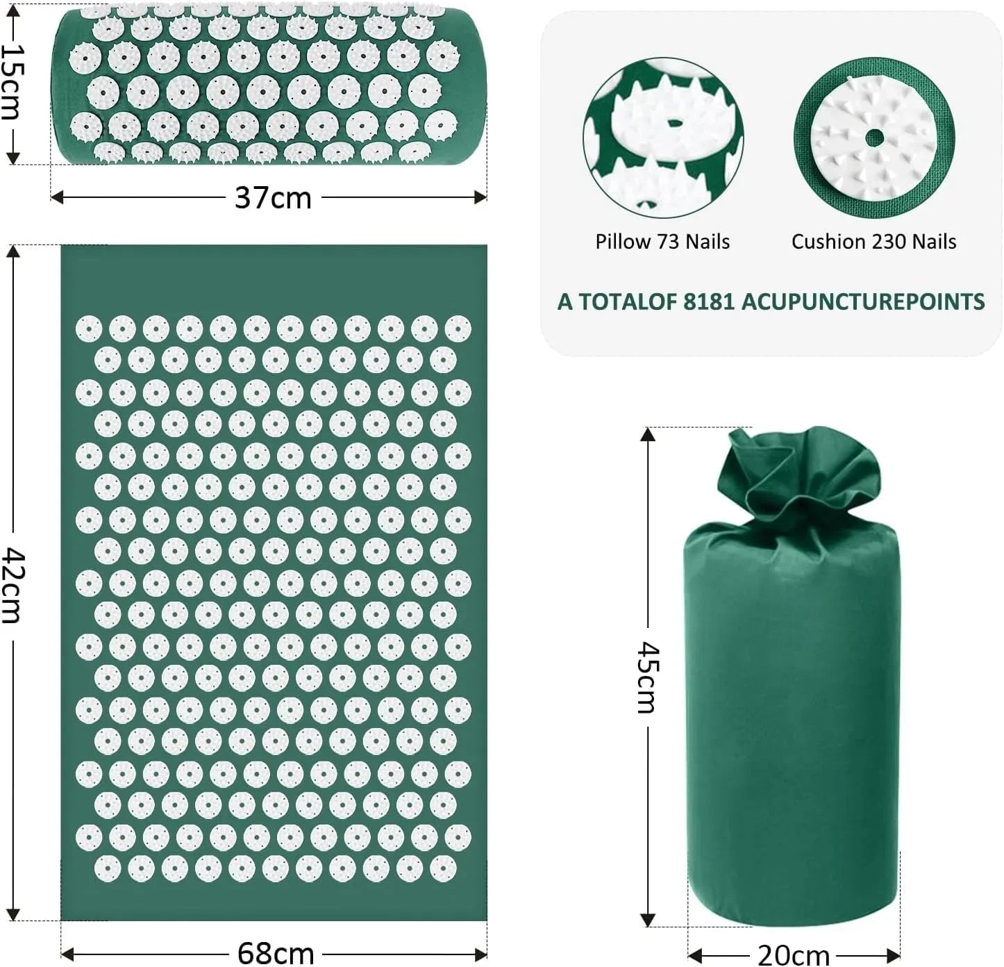 Acupressure Mat and Pillow Set - Rumaisas