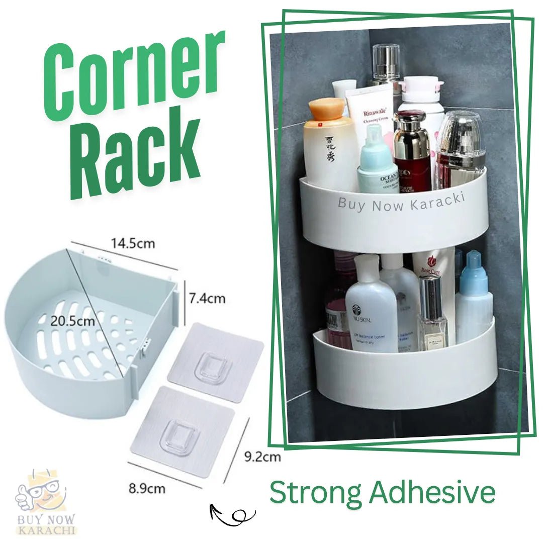 Adhesive Bathroom kitchen Punch Corner Rack - Rumaisas