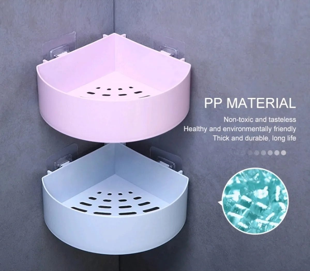 Adhesive Bathroom kitchen Punch Corner Rack - Rumaisas