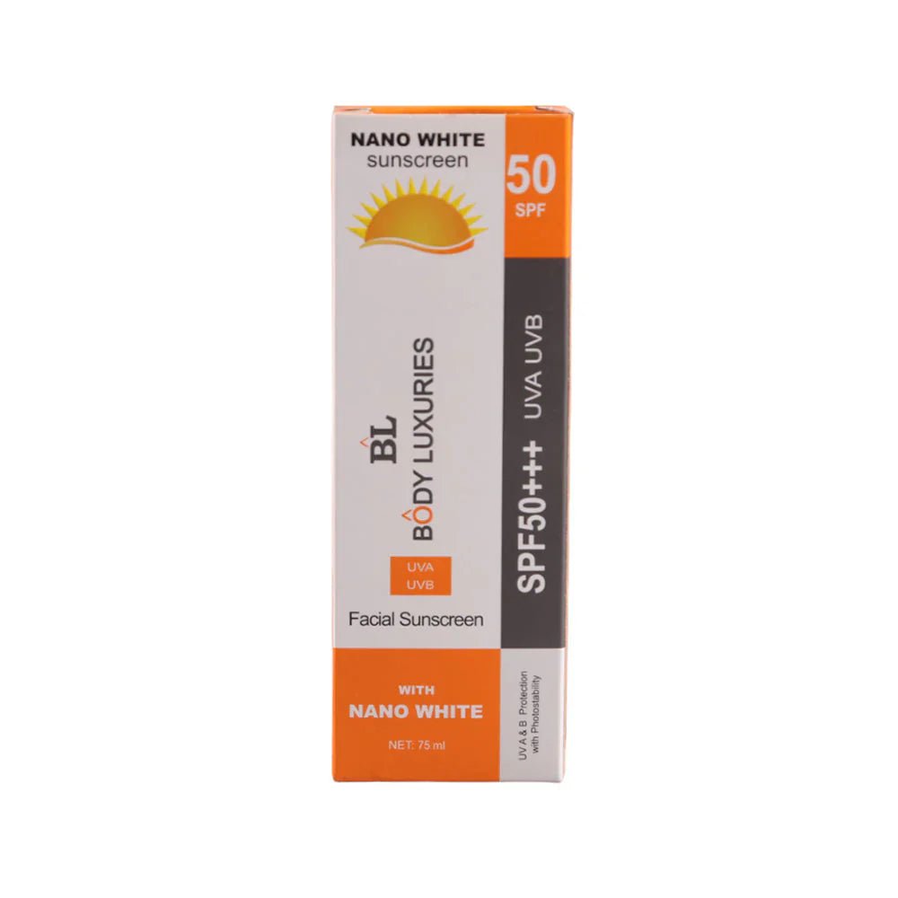 Body Luxuries Nano White Facial Sunscreen Spf50 - 75ml - Rumaisas
