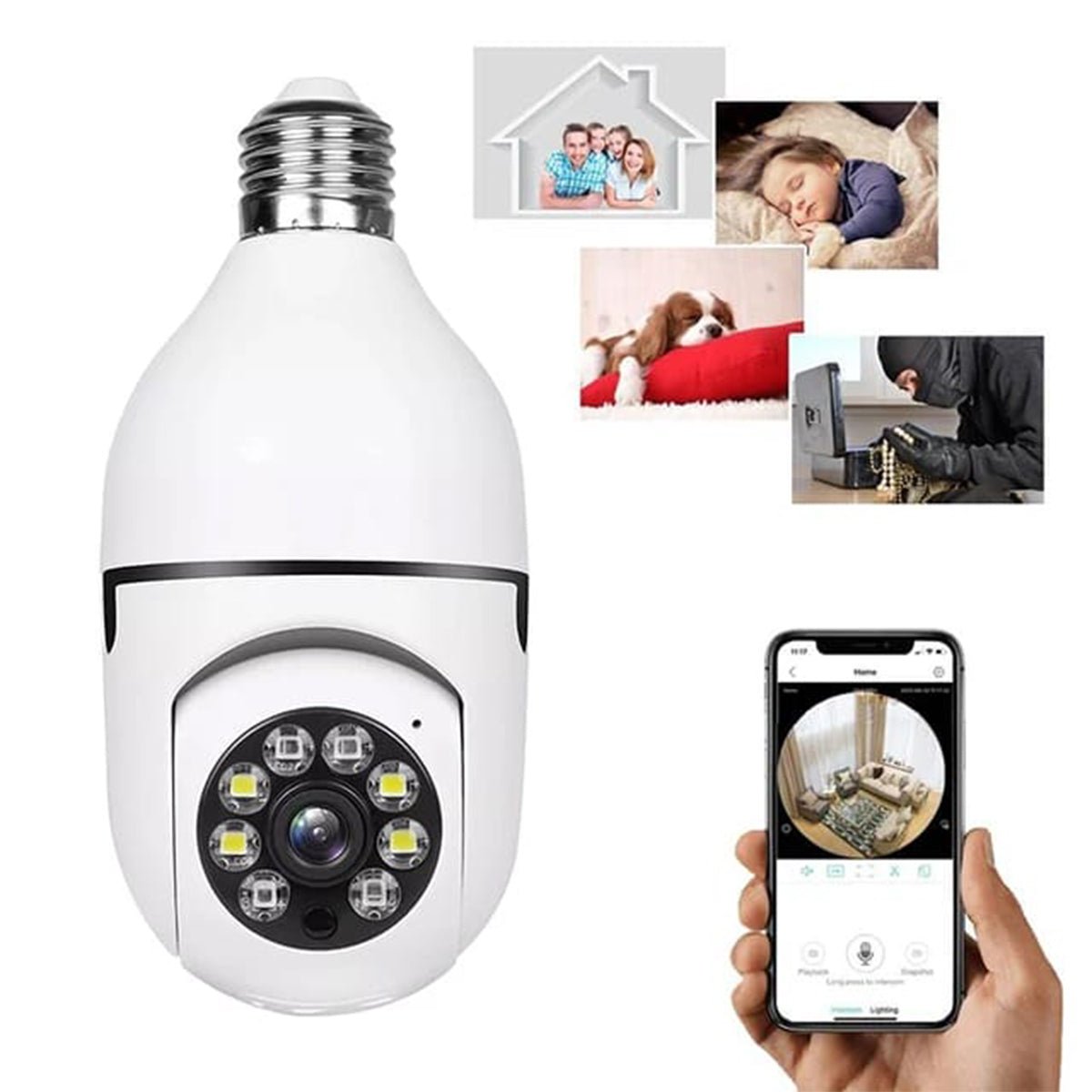 CCTV - 1080P Full HD CCTV Camera - CCTV Camera Wifi - Wifi Smart Camera - Wifi Camera - Home Security Camera - Smart Camera Wifi - CCTV Wifi - Wifi Camera bulb Socket - Security Camera For Home Wifi - Camera CCTV - Security Camera - Security Camera - Rumaisas