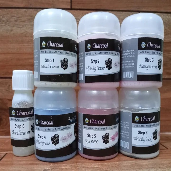 Charcoal Facial Kit (6 x 100 ML) / High Quality Charcoal Facial Kit Set - Rumaisas
