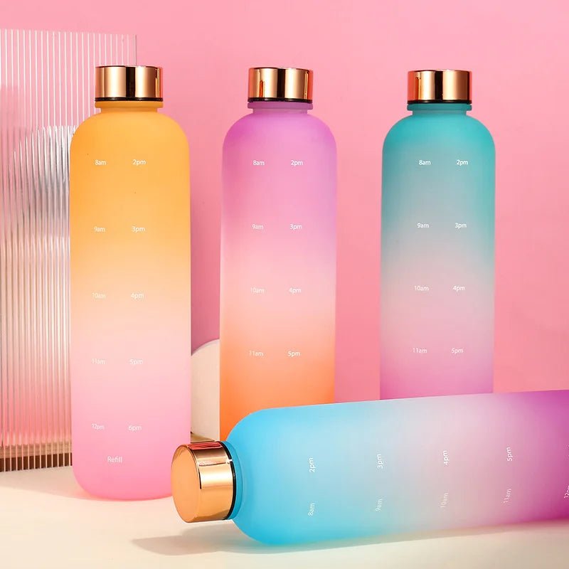 Colorful Gradient Steel Cover with Time Scale Water bottle - Rumaisas