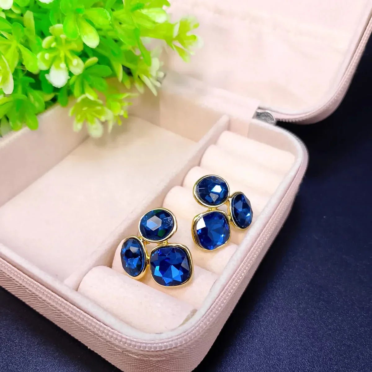 Colorful Oval Geometric Stud - Rumaisas