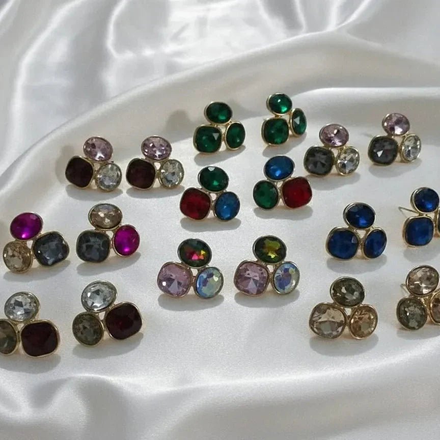 Colorful Oval Geometric Stud - Rumaisas