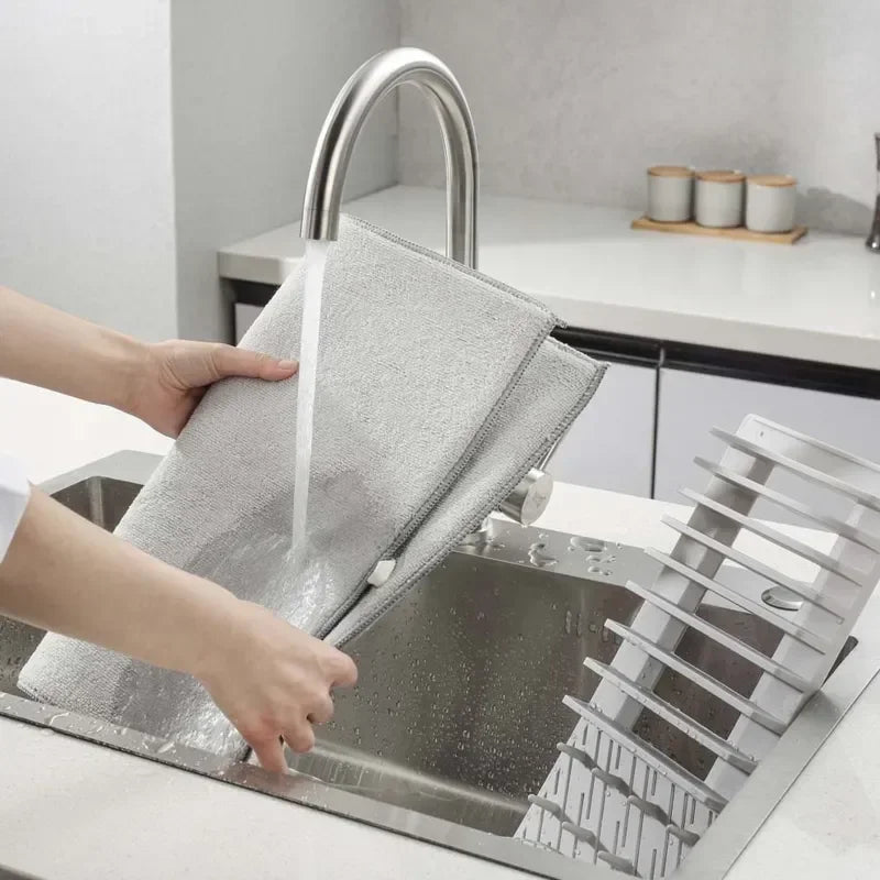 Dish Drying Mat with Drain Rack – Absorbent Kitchen Counter Mat - Rumaisas