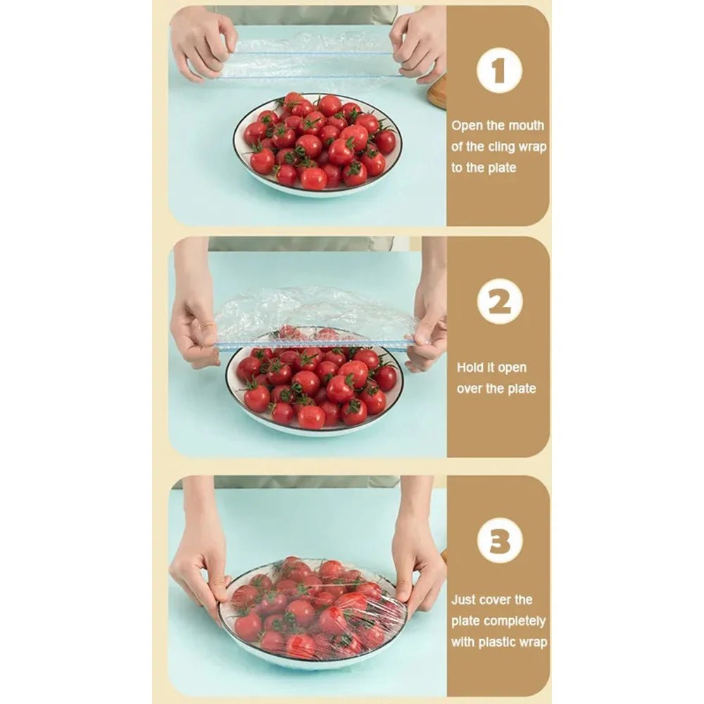 Disposable Plastic Food Cover - 100Pcs - Rumaisas