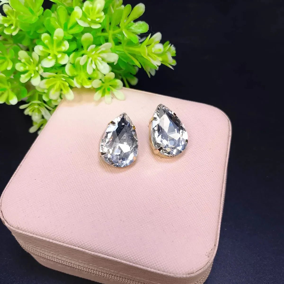 Drop stone stud Earrings - Rumaisas