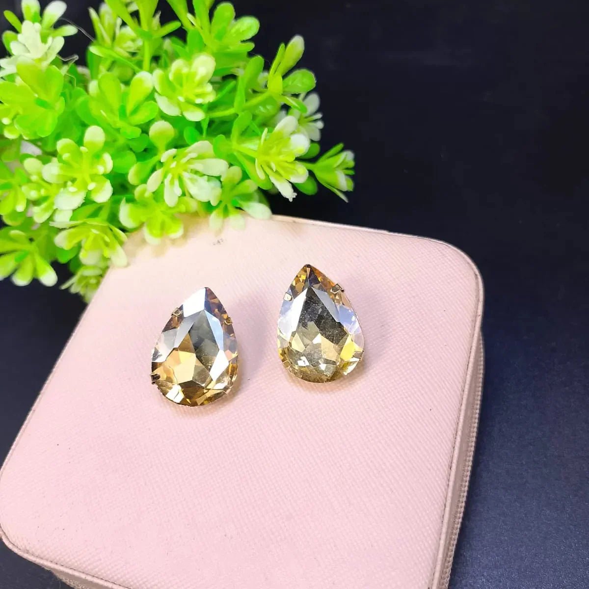 Drop stone stud Earrings - Rumaisas