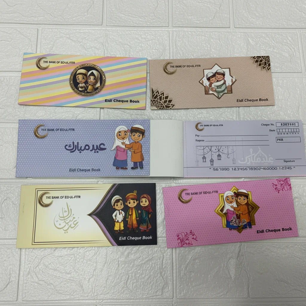 Eidi Cheque Book Style Envelopes – 10 Pages - Rumaisas