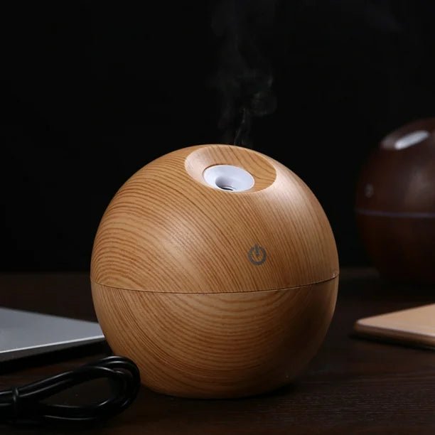 Essential Oil Diffuser Aroma Air wood Humidifier with Colorful Change mist maker for home (random color) - Rumaisas