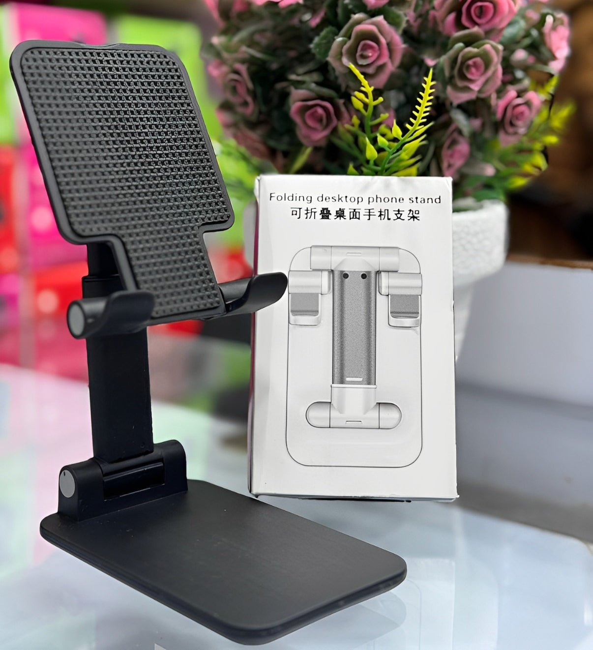 Foldable & Adjustable Mobile Phone and Tablet Stand | Flexible Desktop Mount & Lazy Bracket Support for All Devices (Random Color) - Rumaisas