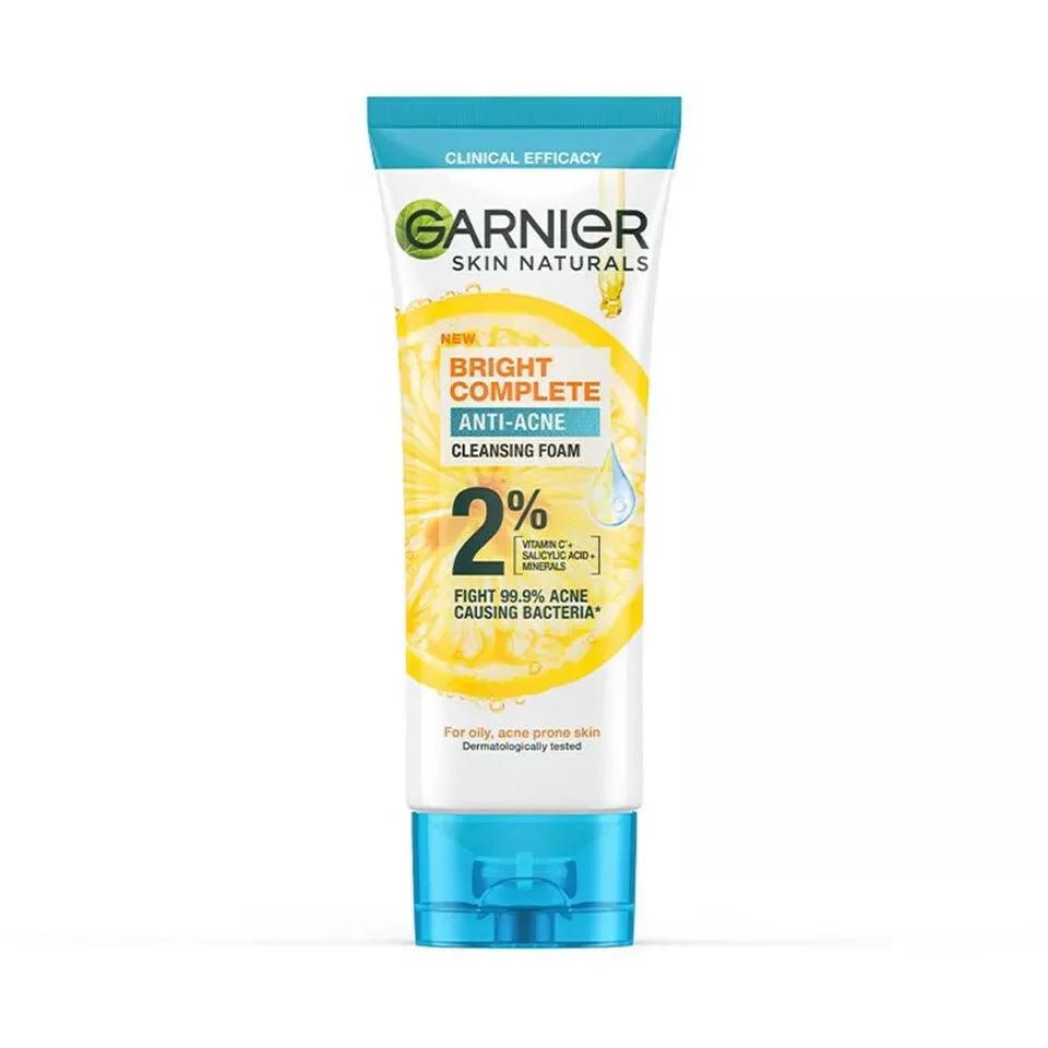 Garnier Bright Complete Anti - Acne Cleansing Foam - 100ml. - Rumaisas
