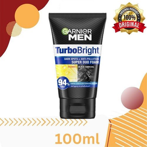 Garnier Face Wash Turbo Bright Super Duo Foam Vitamin C - 100gm - Rumaisas
