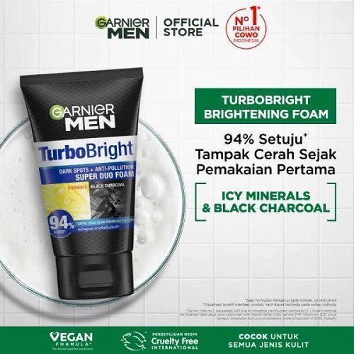 Garnier Face Wash Turbo Bright Super Duo Foam Vitamin C - 100gm - Rumaisas