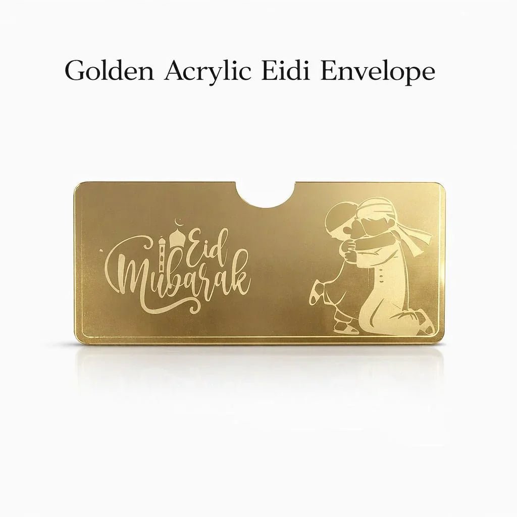 Golden acrylic golden envelope - Rumaisas