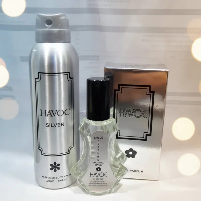 Havoc Silver – 2‑Piece Fragrance Deal 200ml Body Spray + 35ml Perfume - Rumaisas