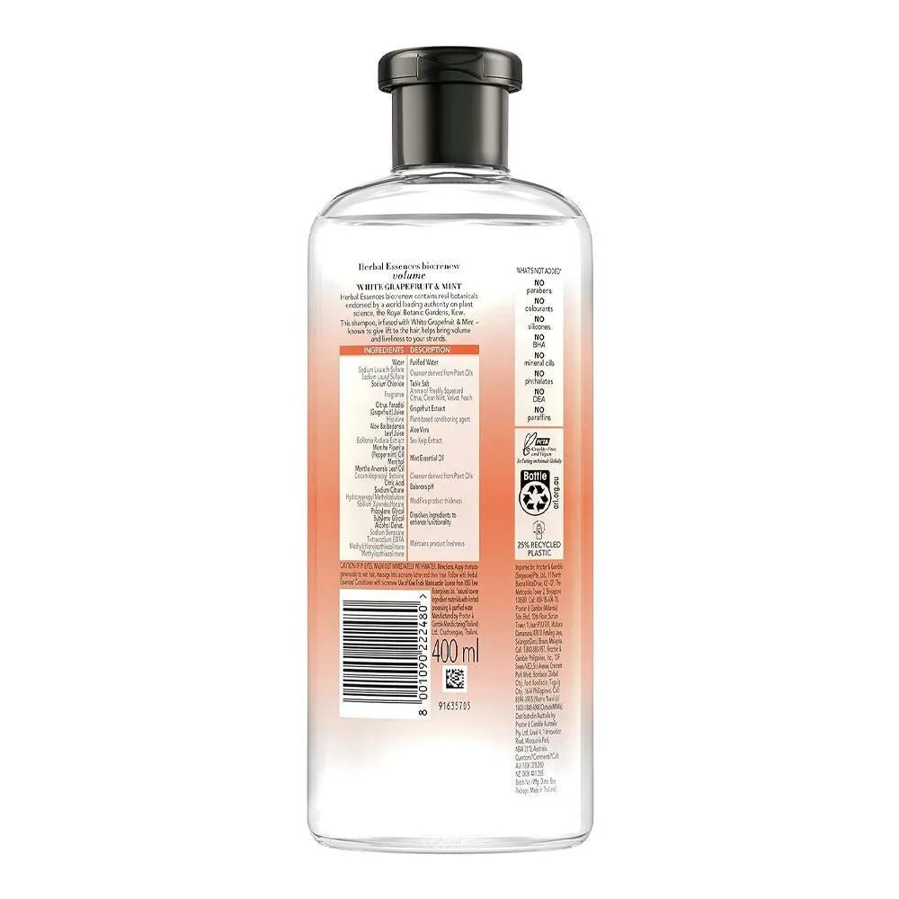 Herbal Essences Bio:Renew Volume Shampoo with White Grapefruit & Mint – 400ml - Rumaisas