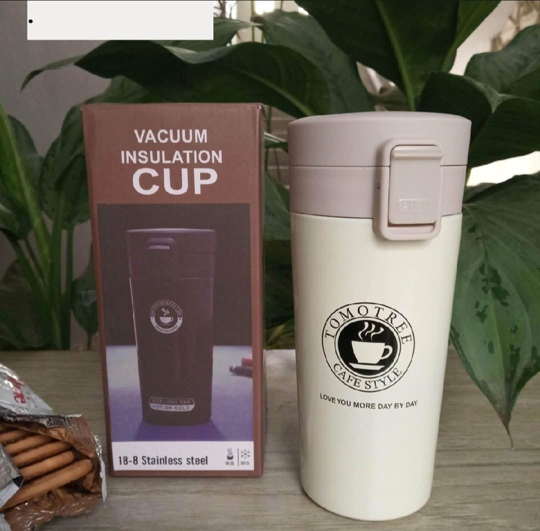 Hot & Cold Stainless Steel Vacuum Flask – 380ml | Double Wall Insulated Water Bottle | Leakproof Coffee & Tea Thermos Travel Mug (random Color) - Rumaisas
