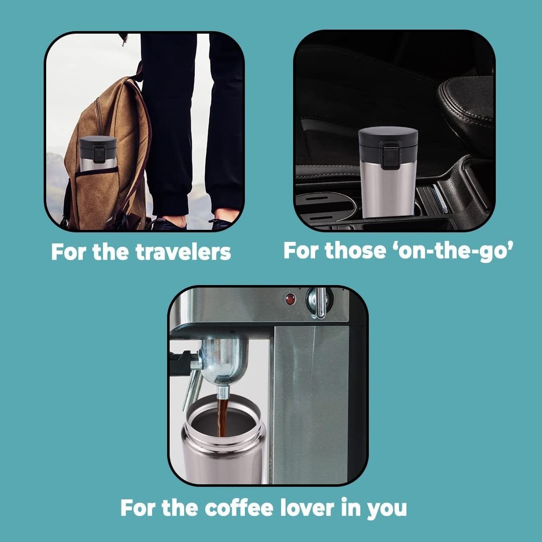 Hot & Cold Stainless Steel Vacuum Flask – 380ml | Double Wall Insulated Water Bottle | Leakproof Coffee & Tea Thermos Travel Mug (random Color) - Rumaisas
