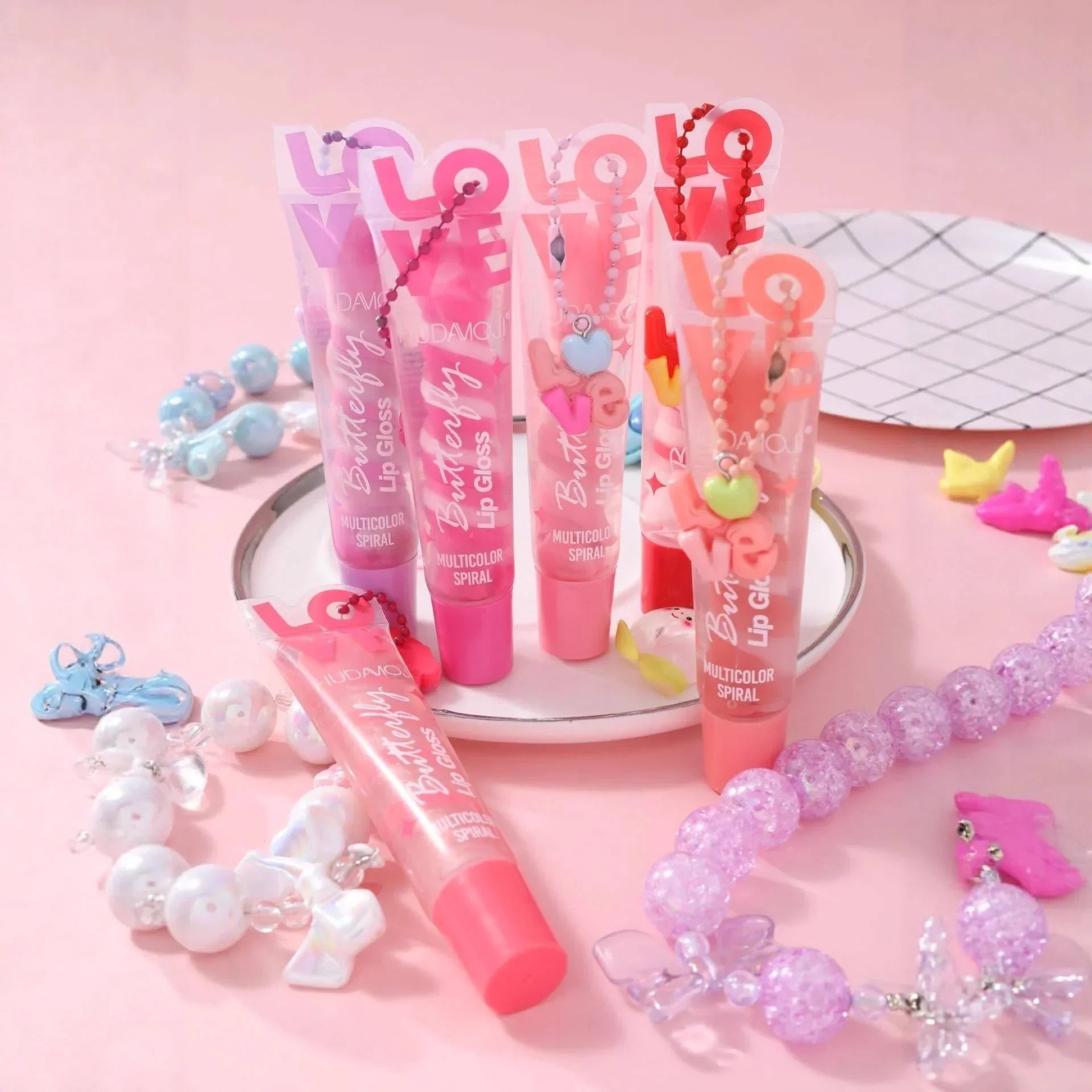 HUDAMOJI Butterfly Love Multicolor Spiral Lip Gloss - Rumaisas