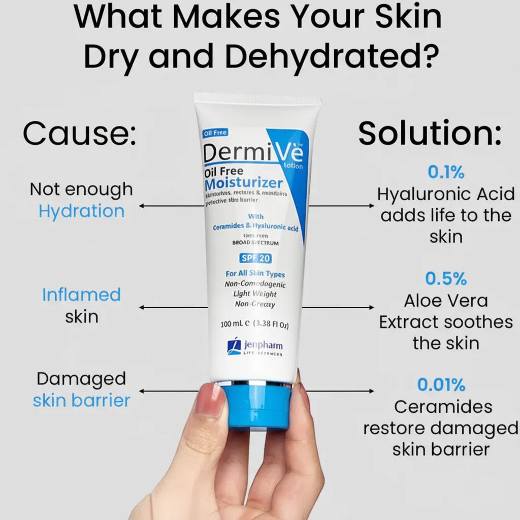 Jenpharm Dermive Oil Free Moisturizer Spf 20 - 100ml - Factory Leftover - Rumaisas