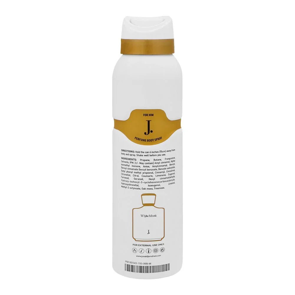 Junaid Jamshed J. White Musk Perfume Body Spray – 150ml - Rumaisas