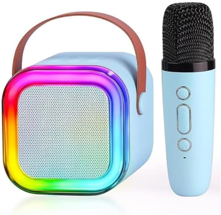 K12 Wireless Audio Microphone Bluetooth Speaker Portable Stereo Speaker Bluetooth Speaker Karaoke Speaker with Mic (random color) - Rumaisas