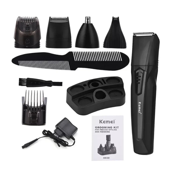 Kemei KM - 640 Multifunction Hair Clipper 8 In 1 Grooming Kit - Rumaisas