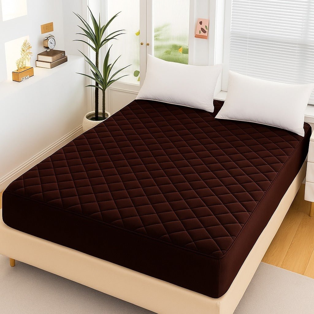 King Size Duvet Quilted Cotton Waterproof Mattress Protector Cover - Rumaisas