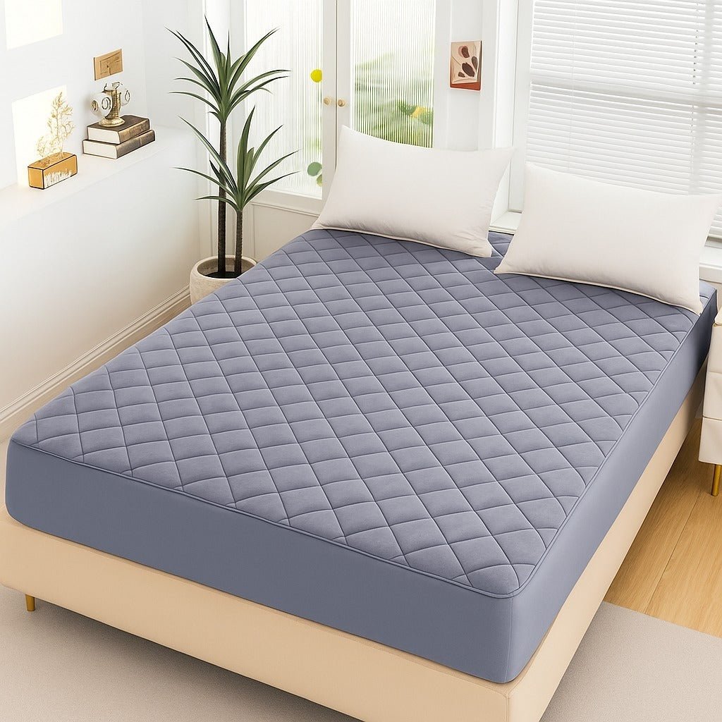 King Size Duvet Quilted Cotton Waterproof Mattress Protector Cover - Rumaisas