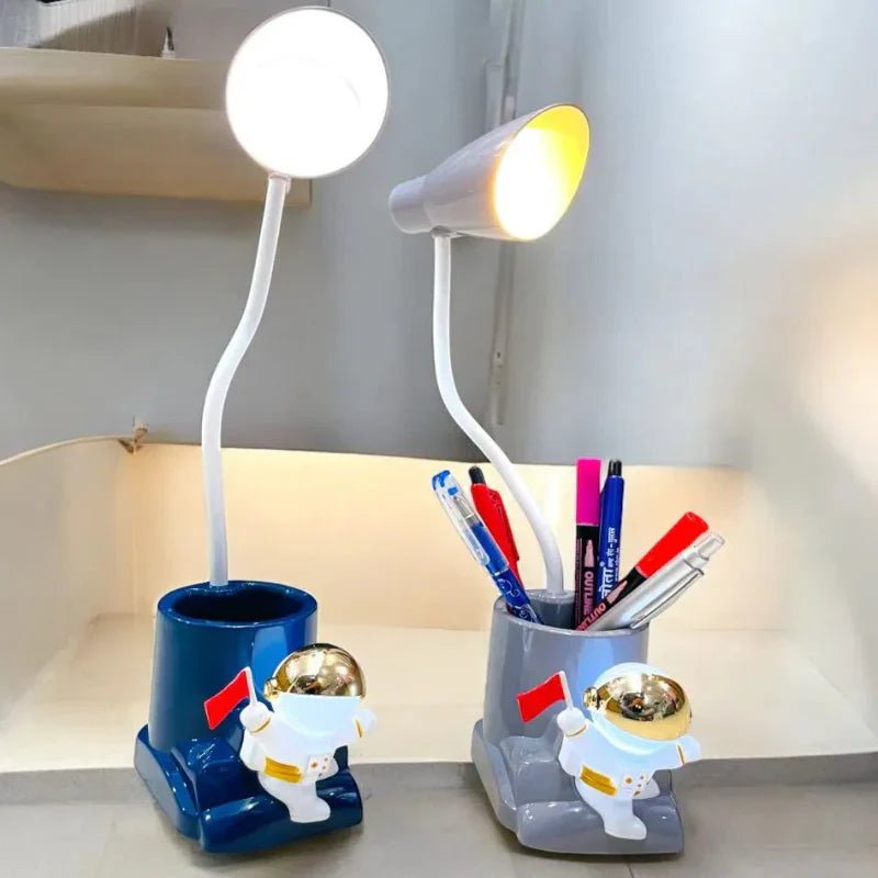 LED Desk Lamp with Penholder, Dual Light, Touch Control - Rumaisas
