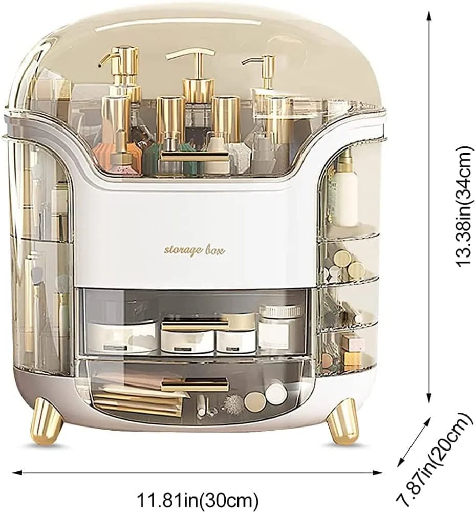 Luxury Desktop Cosmetic Organizer, Dustproof and Waterproof Makeup Vanity - Rumaisas