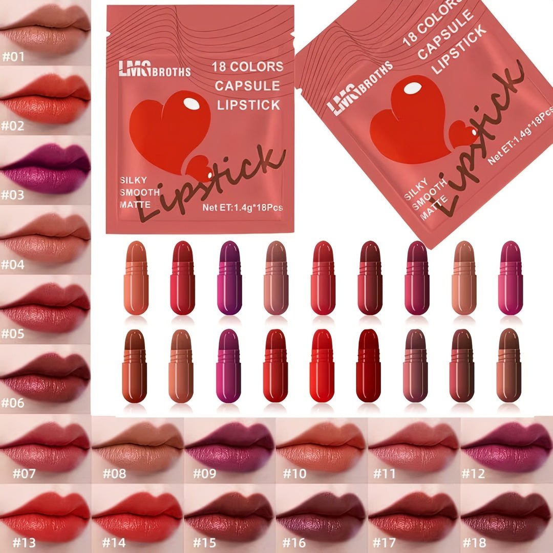 Matte Lipstick Capsule (Pack of 18) - Rumaisas
