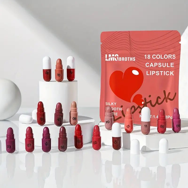 Matte Lipstick Capsule (Pack of 18) - Rumaisas