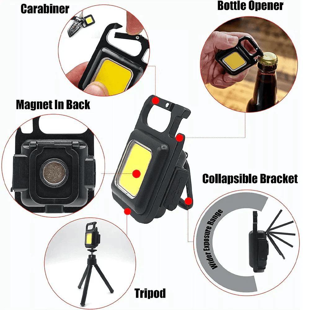 Mini Keychain Flashlights - 4 Light Modes Rechargeable Keychain Light - Rumaisas