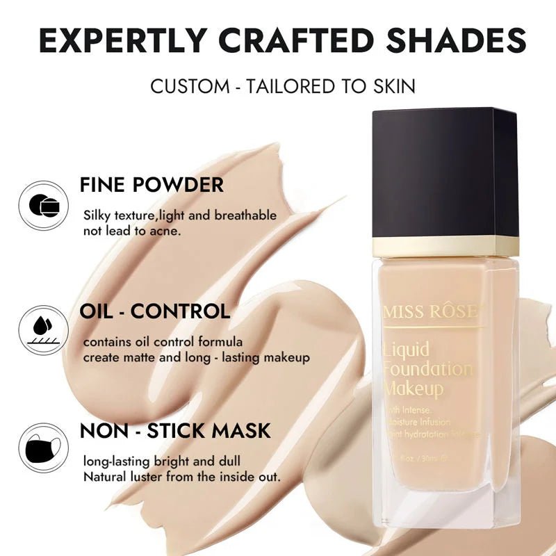 Miss Rose Liquid Makeup Foundation - 30ml - Rumaisas