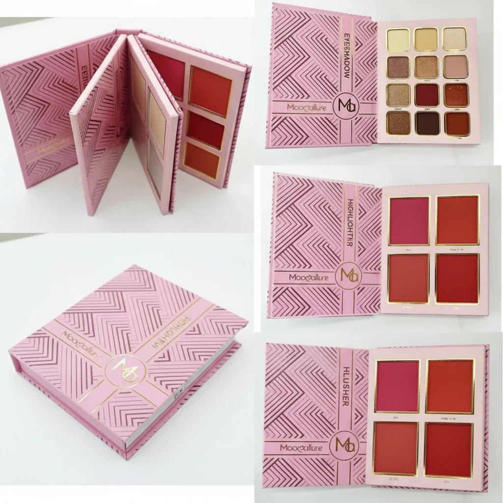 Mocallure 3 in 1 Mini Palette Notebook Eyeshadow, Highlighter & Blusher - Rumaisas