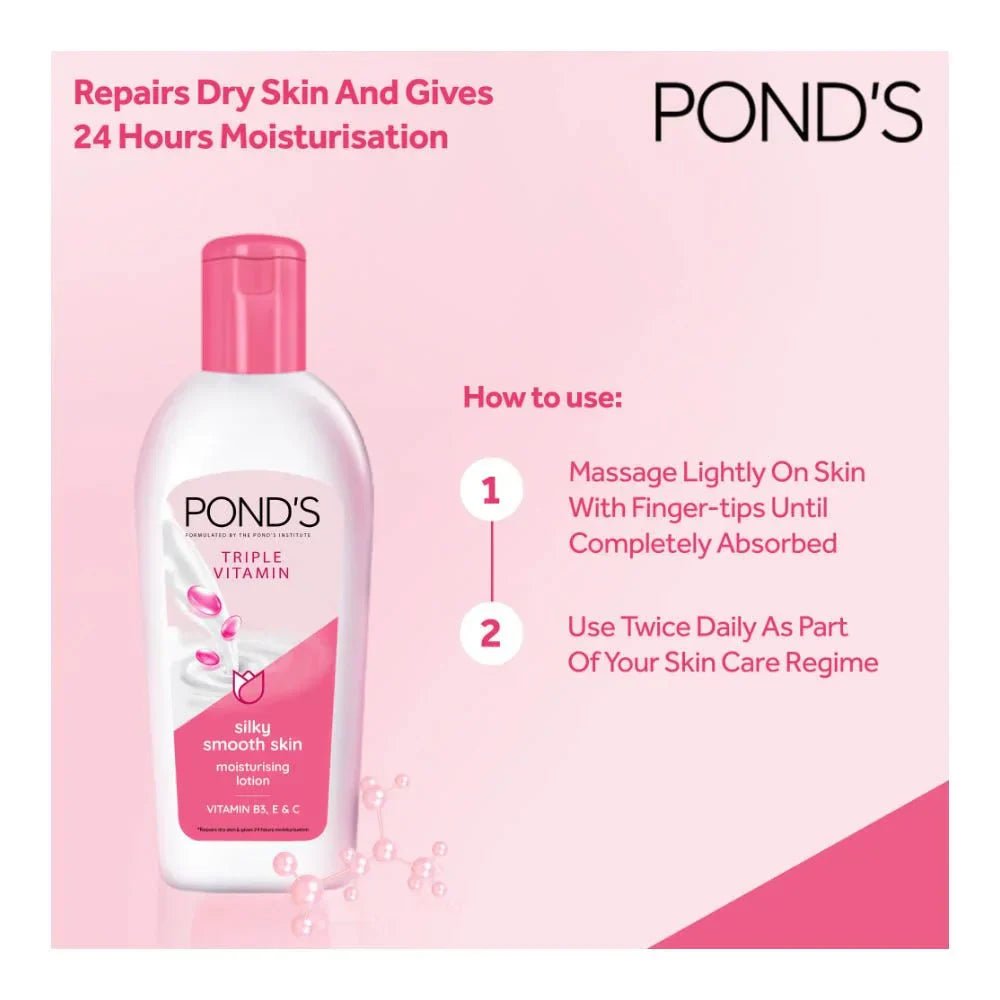 Pond's Triple Vitamin Moisturizing Lotion, Silky Smooth Skin - Rumaisas