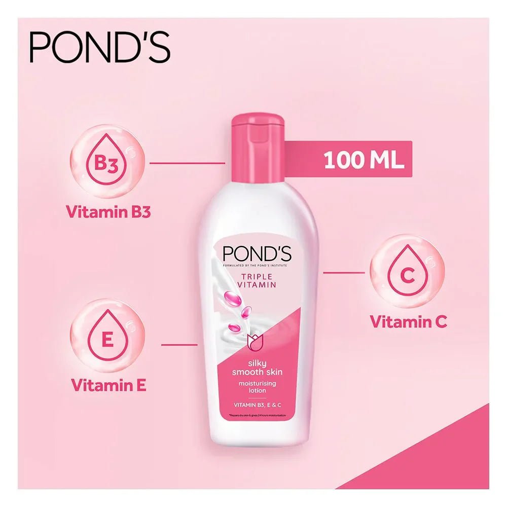 Pond's Triple Vitamin Moisturizing Lotion, Silky Smooth Skin - Rumaisas