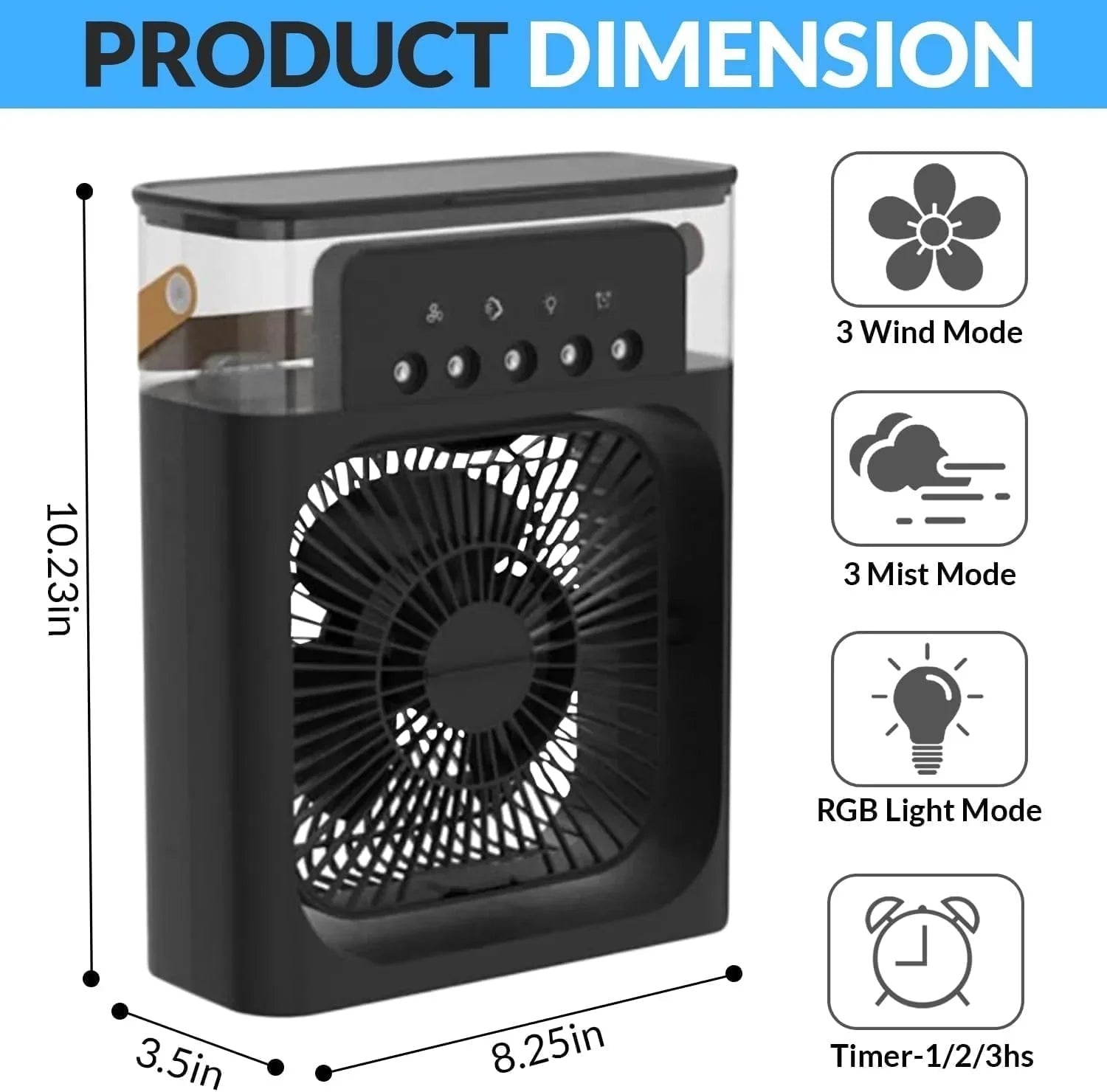 Portable Air Conditioner Fan, 3 In 1 Ice Mist - Rumaisas