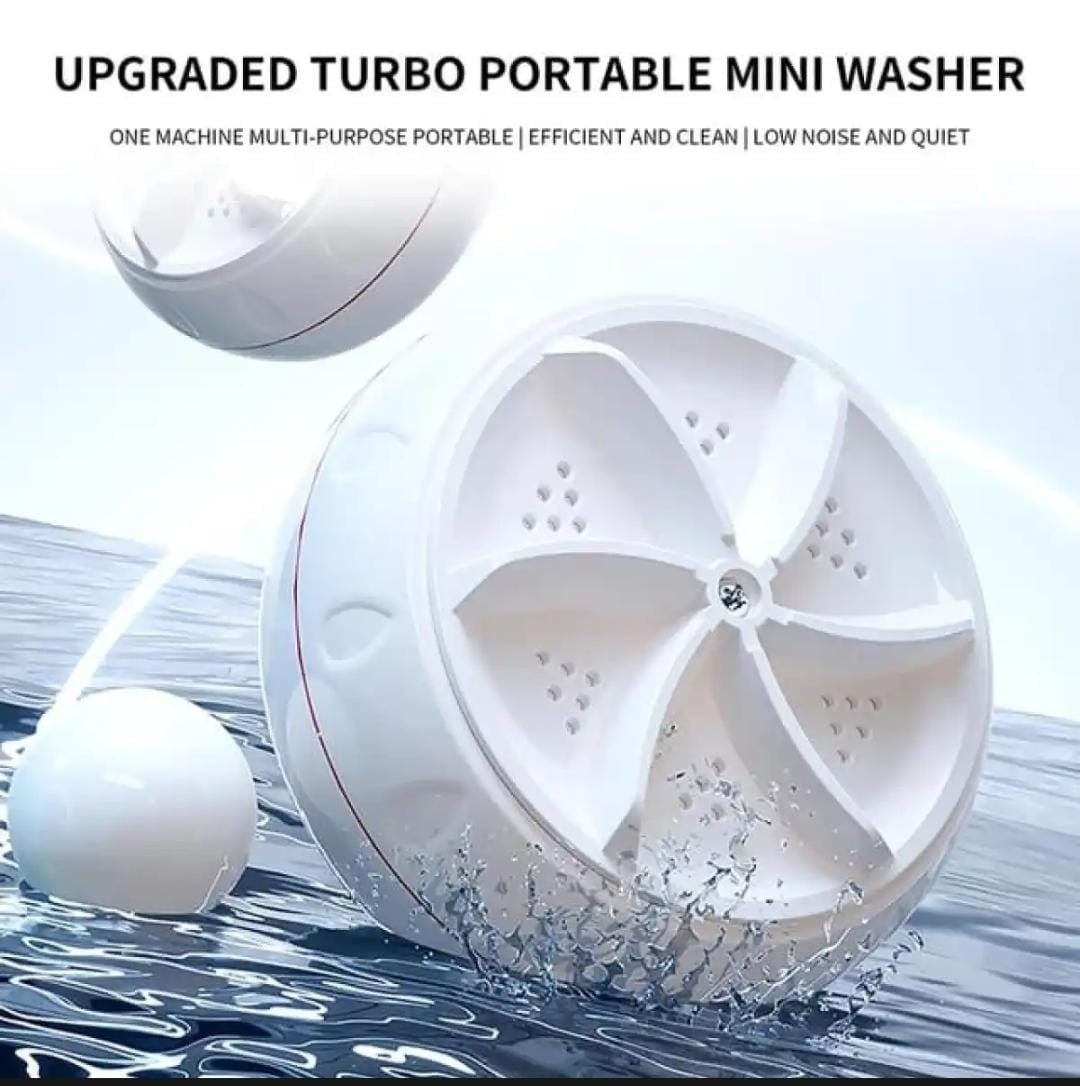 Portable Usb Travel Turbo Mini Washer | Ultrasonic Rotating Turbine Washing Machine For Socks Underwear Dishes Clothes - Rumaisas