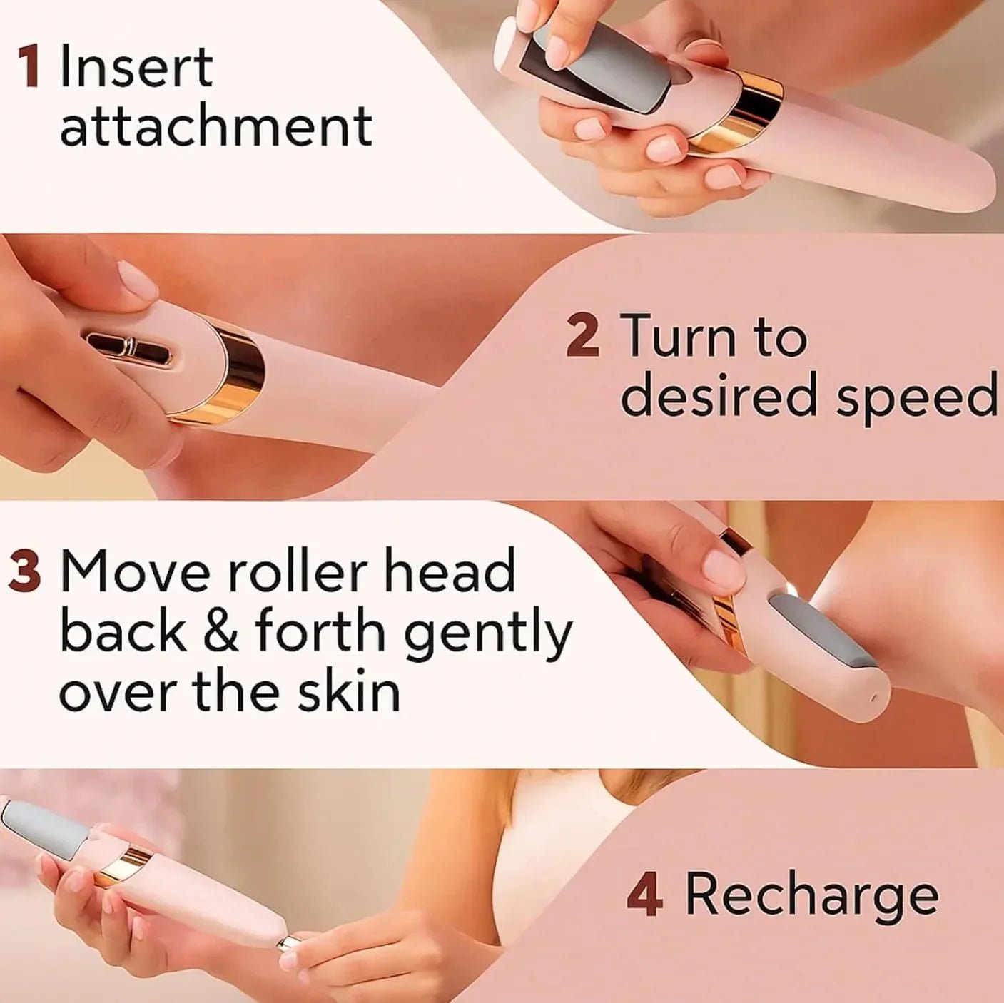 Pretty Girl Pedi Electronic Pedicure Tool – Rechargeable Foot File - Rumaisas