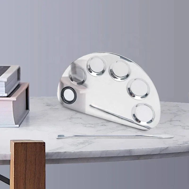Pro Stainless Steel Cosmetic Makeup Palette with spatula - Rumaisas