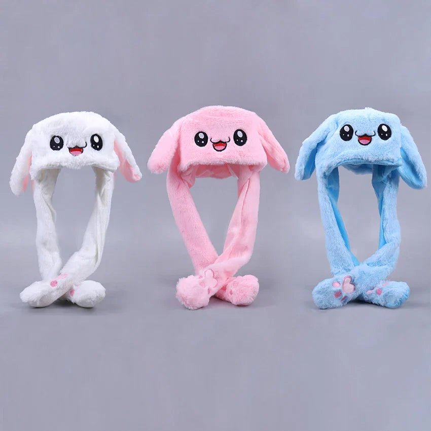 Rabbit Hat Plush Can Moving Bunny Ears Hat - 1PC - Rumaisas
